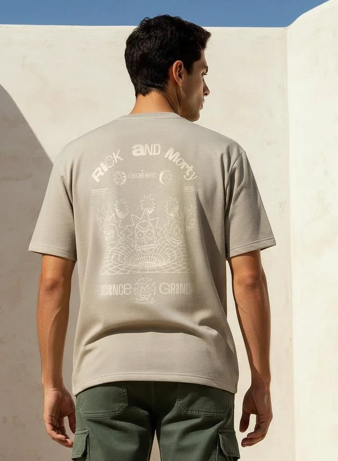 SP Characters  Men Relaxed Fit Crew Neck Short Sleeve Rick and Morty Print T-shirt for Men | Best Price UAE